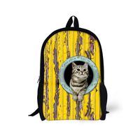 CHAQLIN Yellow Cute Cat Girls School Bags