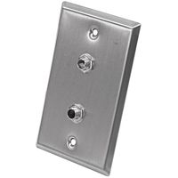 Seismic Audio SA-PLATE20 Stainless Steel Wall Plate with Dual 1/4-Inch TS Mono Jacks