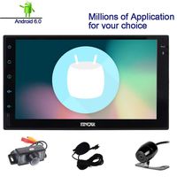 Double Din EinCar Android 6.0 Car Stereo with 7'' Full touch screen In Dash Navigation Headunit GPS Vehicle Radio Receiver Support 1080P/Bluetooth/Mirrorlink/External Mic/WiFi with Front & Rear Camera