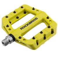 RockBros Lightweight Mountain Bike Pedals Nylon Fiber Bicycle Platform Pedals for BMX MTB 9/16" (Green)