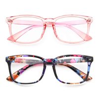 Blue Light Blocking Glasses Anti Eye Strain Minimize Headache UV400 Blocking Computer Reading Gaming Eyeglasses Frame (2 Pack(Flower & Pink))