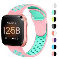 NANW Bands Compatible with Fitbit Versa/Versa 2 / Versa Lite Edition Small Large, Soft Silicone Replacement Band for Versa/Versa 2, Air Hole Wristband Strap for Women Men