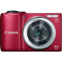 Canon PowerShot A810 16.0 MP Digital Camera with 5x Digital Image Stabilized Zoom 28mm Wide-Angle Lens with 720p HD Video Recording (Red)
