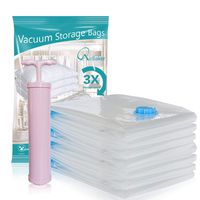 AirBaker Vacuum Storage Bags Hand Pump Included for Comforters Blankets Clothes Pillows Travel Space Saver Seal Bag (4 Jumbo)