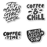 Cup of Coffee Quotes Sticker Pack Coffee Funny Stickers - 4 Pack - Laptop Stickers - for Laptop, Phone, Tablet Vinyl Decal Sticker (4 Pack) S210834