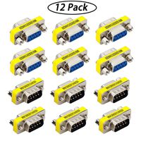 Youngneer 6PCS DB9 RS232 Gender Changer Male to Male M/M + 6PCS Mini Serial DB9 Female to Female Gender Changer Adapter F/F