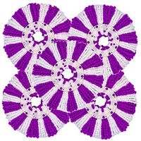 LEMNUY 5 Pack Microfiber Mop Head Replacement for 360 Spin Mop System/Hurricane/Mopnado, Universal 6.3 Size Round, Purple and White