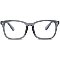 SOJOS Blue Light Blocking Glasses Square Eyeglasses Frame Anti Blue Ray Computer Game Glasses for Women Men Crazy Work SJ5028 with Clear Grey Frame/Anti-Blue Light Lens