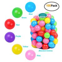 Encheng Pack of 100 Ball Pit Balls Crush Proof Plastic Ball, Pit Balls ,Kids Ball Pit Small Pop Up Toddler Ball Pits,for Toddlers Girls Boys for Indoor Outdoor,Bright Colors,Phthalate Free BPA Free
