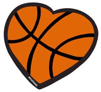 Basketball Heart Decal - for Cars, Laptops, and More! - Use Inside or Outside - Sicks to Any Flat Smooth Surface