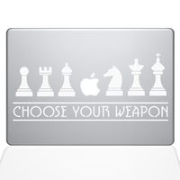 The Decal Guru Chess Weapons MacBook Decal Vinyl Sticker - 15" MacBook Pro (2016 & Newer) - White (1277-MAC-15X-W)