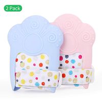 Teething Mittens for Baby, 2019 Pain Relief Glove Teether Toys with Adjustable Strap, FDA, 2Pack
