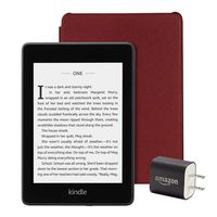 Kindle Paperwhite Essentials Bundle including Kindle Paperwhite - Wifi with Special Offers, Amazon Leather Cover, and Power Adapter