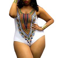 ManxiVoo African Women Swimsuits Vest Curve Bathing Suit Monokini Bodysuit Beachwear Jumpsuit Bikini (XL, White)