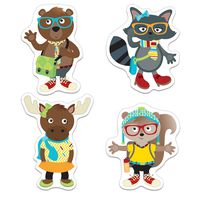 Carson Dellosa - Hipster Pals Colorful Cut-Outs, Classroom Décor, 36 Pieces