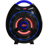 AXESS SPBT1051 Portable Bluetooth 2.1 Hi-Fi Media Speaker with Built-In Sub & FM Radio, USB, 6 Aux, 6.5mm, Red