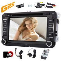 Wireless Camera Included!! Double 2 Din 7" DVD Player Headunit for for VW Golf 5 6 Polo Jetta TOURAN EOS Passat CC TIGUAN + CANBUS Support SWC,Subwoofer,Bluetooth,FM/AM RDS Radio, 1080P Video