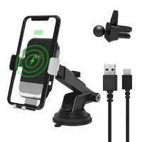 AHK Wireless Car Charger Mount, One Touch Automatic Clamping Qi 10W Fast Charging, Windshield Dashboard Air Vent Phone Holder Compatible with iPhone Xs Max XR 8 Plus, Samsung S10 S9 S8,etc (Silver)