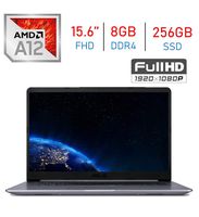 Asus VivoBook Anti-Glare FHD (1920 x 1080) Display Laptop PC, AMD Quad Core A12-9720P Up to 3.6 GHz, 8GB DDR4 RAM, 256GB SSD, Bluetooth, Fingerprint Sensor, USB 3.1 Type-C, WiFi, HDMI, Windows 10