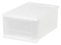 IRIS 7 Quart Stacking Drawer, White