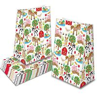 32 Barnyard Party Bags Farm Animal Party Favor Bags Barnyard Birthday Treat Gift Goodie Bags Kraft Paper Centerpiece Decor for Kids Baby Shower Supplies