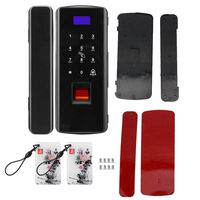 Fingerprint Password Card Lock, Double Glass Door Lock Touch Keypad Smart Fingerprint Password Card Lock No Punching(2#)