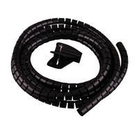 Cable Organizer, Cable Management Sleeve Flexible Spiral Tube Cable Wire Wrap Computer Manage Cord System w Clip DIA 0.86'' (22mm) Long 16 Feet(5M) Black