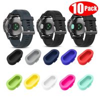 Miimall [10 Pack] Compatible Garmin Fenix 5/5S/5X Plus/5S PLUS/5X Plus/6 / 6S / 6X Charger Port Protector, Silicone Anti Dust Plugs Charger Port Protector for Garmin Vivoactive 3/ Vivoactive 3 Music