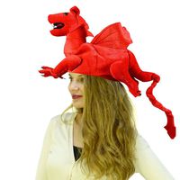 Funny Party Hats Dragon Hat - Dragon Costume - Novelty Hats - Red Dragon Hat
