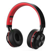 Kids Headphones, Children Wireless Bluetooth Foldable Headphones Over Ear, Hi-Fi Stereo Boys Girls Adults Headphones Built-in Microphone Compatible with MP3 Gift School Airplane Smartphones(Red)