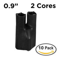 0.9" Core - HI-Quality, Low Voltage Heat Shrink End Boots: 2 Core - 10 Pieces - Black