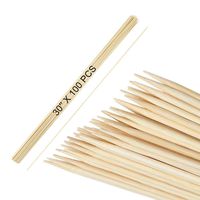 Bamboo Marshmallow Roasting Sticks with 30 Inch 6mm Thick Extra Long Heavy Duty Wooden Skewers,Roaster Barbecue S'Mores Skewers Hot Dog Forks for Camping,Party,Kebab Sausage(100 Pcs)