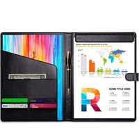 FutureCharger Padfolio Portfolio PU Leather Portfolio Binder, Portfolio Folder Padfolio Writing Pad, Business Portfolio Organizer Interview Resume Document Storage Business Card Holder for Men&Women