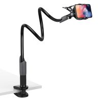 Gooseneck Bed Phone Holder Mount - Lamicall Flexible Long Arm Clip Clamp for Desk, Bendy Lazy Bracket Bedside Stand, Compatible with iPhone 11 Pro Xs Max XR X 8 7 6 Plus Samsung S10 S9 S8 Nintendo
