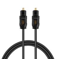 CableCreation Optical Digital Audio Cable,[5-PACK] 6FT Slim Fiber Optic Toslink Gold Plated Optical S/PDIF Cord for Home Theater, Sound Bar, TV, PS4, Xbox, VD/CD player,Game console& More,Black/OD:2.2