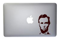 Honest Abe Lincoln Vinyl Decal for MacBook, Laptop or Other Device 5 Inch (Brown)