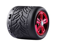 Creative Tire Shape Portable Wireless Bluetooth Speaker, Powerful Sound with Enhanced Bass, 6 Hour Battery Life, and Built-in Mic, Works with iPhone, IPad, Samsung, Nexus, HTC, Laptops and More