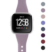 Jobese Bands Compatible with Fitbit Versa/Versa Lite/SE, Slim Soft Silicone Replacement Straps Accessories Wristbands Women Men, Lavender, Small
