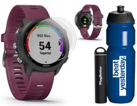 Garmin Forerunner 245 (Berry) Running GPS Watch Runners Gift Bundle | +Garmin Water Bottle, HD Screen Protectors & PlayBetter Portable Charger | Adv Analytics, Heart Rate, PulseOx 2019 010-02120-01