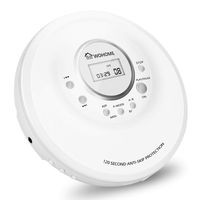 Portable CD Player with Bluetooth,WOHOME Compact Disc MP3 CD Walkman Players with Anti Skip Protection DC Adapter USB or Battery Powered for Kids & Adults Model DS-102BT (White)