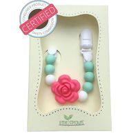 Pacifier Clip - 2 in 1 - Modern and Trendy - Teething Baby Silicone Beads with Unique Shapes - Girl's Binky Holder - Best for Teether Toys, Stuffed Animals, Soothie/MAM, Infant Blankets & Drool Bibs