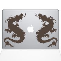 The Decal Guru Double Dragon MacBook Decal Vinyl Sticker - 15" MacBook Pro (2015 & Older) - Brown (1055-MAC-15P-BRO)