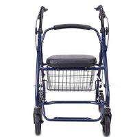 EGCLJ Elderly Standard Rollator Walkers with Seat Handbrake, Height Adjustable Medical Handrail Assist Walking Aid with Storage Basket