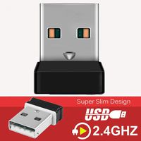 USB Unify Receiver, DDSKY 2.4GHz Wireless USB Unify Receiver for Mouse and Keyboard, Compatible with Logitech, Easy to Operate for Up to 6 Devices