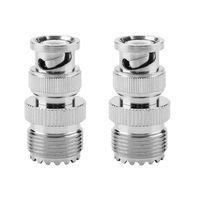 2pcs BNC Male Plug to UHF SO239 PL-259 Female RF Coaxial Adapter Cable Connector