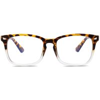 SOJOS Blue Light Blocking Glasses Square Eyeglasses Frame Anti Blue Ray Computer Game Glasses for Women Men Crazy Work SJ5028 with Tortoise and Transparent Frame/Anti-Blue Light Lens