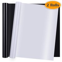 Heat Transfer Vinyl, Selizo 2 Rolls Black and White HTV Iron on Vinyl for T-Shirts, Hats, Clothing, Compatible with Cricut, Cameo, Heat Press Machines, Sublimation (12 Inch by 3.3 Feet Per Roll)