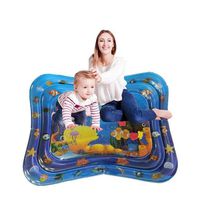 Baby Tummy Time Water Play Mat - Sensory Developmental Toys for 3 6 9 Months Newborn Boy Girl (Blue-Whale, 10180)