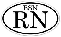 BSN RN Registered Nurse Euro ((Reflective)) 3M Vinyl Decal Bumper Sticker 3x5 inches
