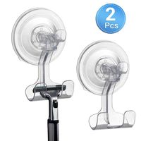 Teletrogy Suction Cup Hooks 2 Pack Razor Holder for Shower Reusable Shower Hooks - Razor Hook - Shower Razor Holder Damage Free Wall Hooks for Razor Shaver, Plug, Towel, Loofah Transparent